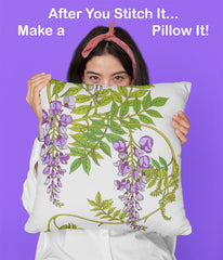 Purple Flowering Wisteria Counted Cross Stitch Pattern DIGITAL DOWNLOAD