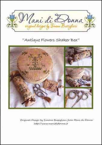 Antique Flowers Shaker Box By Mani di Donna Counted Cross Stitch Pattern
