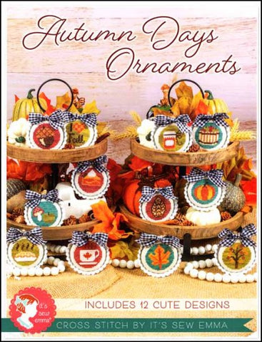 Autumn Days Ornaments by it's Sew Emma Stitchery Counted Cross Stitch Pattern