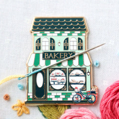 Bakery Shop Main Street Magnetic Needle Minder by Flamingo Toes