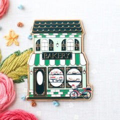 Bakery Shop Main Street Magnetic Needle Minder by Flamingo Toes