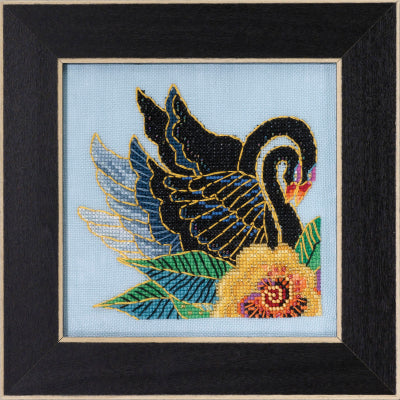 Laurel Burch BLACK SWANS by Mill Hill Counted Cross Stitch Kit