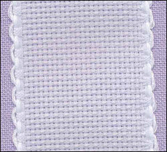 White Aida 14 Bookmark with Scalloped Edges From Charles Craft