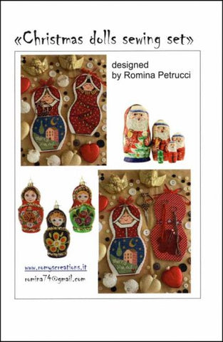 Christmas Dolls Sewing Set by  Romy's Creations Counted Cross Stitch Pattern