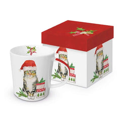 Christmas Kitty Gift-Boxed Contemporary Mug Designed by Vicki Sawyer from PPD