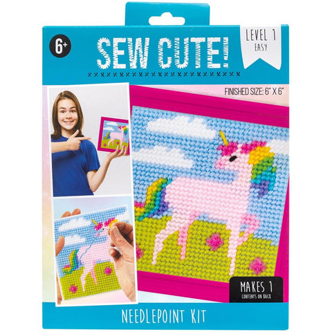 UNICORN-Colorbok Sew Cute! Needlepoint Kit