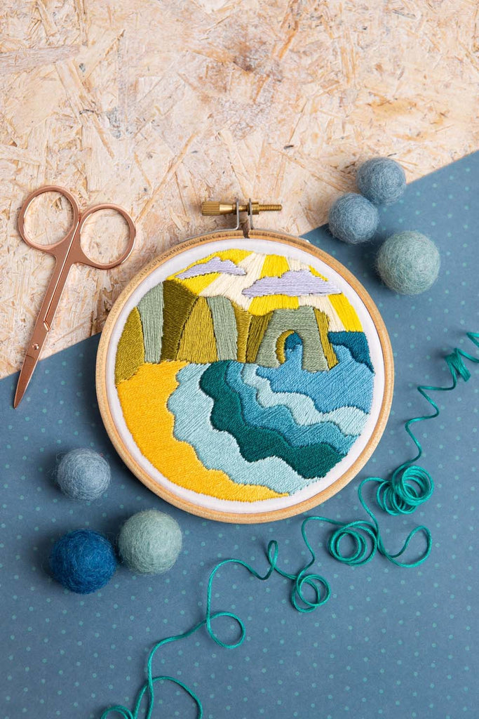 Dorset Days Mini Embroidery Kit  Complete Craft Kit For Beginners From Hawthorn Handmade