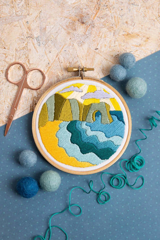 Dorset Days Mini Embroidery Kit  Complete Craft Kit For Beginners From Hawthorn Handmade