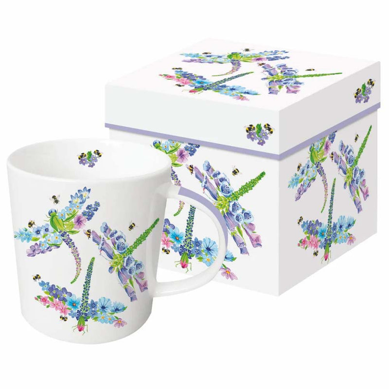 Dragonfly Fleurettes Gift-Boxed Contemporary Mug Designed by Namrata Deshpande from PPD