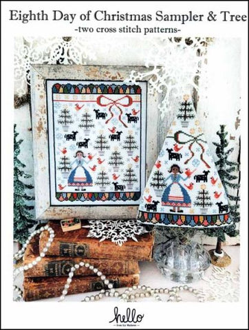 Eighth Day Of Christmas Sampler and Tree by Hello by Liz Mathews Counted Cross Stitch Pattern