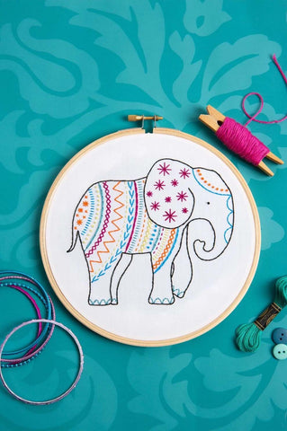 Elephant Embroidery Kit  Complete Craft Kit For Beginners From Hawthorn Handmade