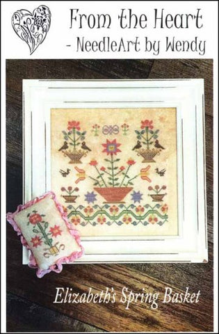 Elizabeth's Spring Basket by From The Heart NeedleArt by Wendy Counted Cross Stitch Pattern