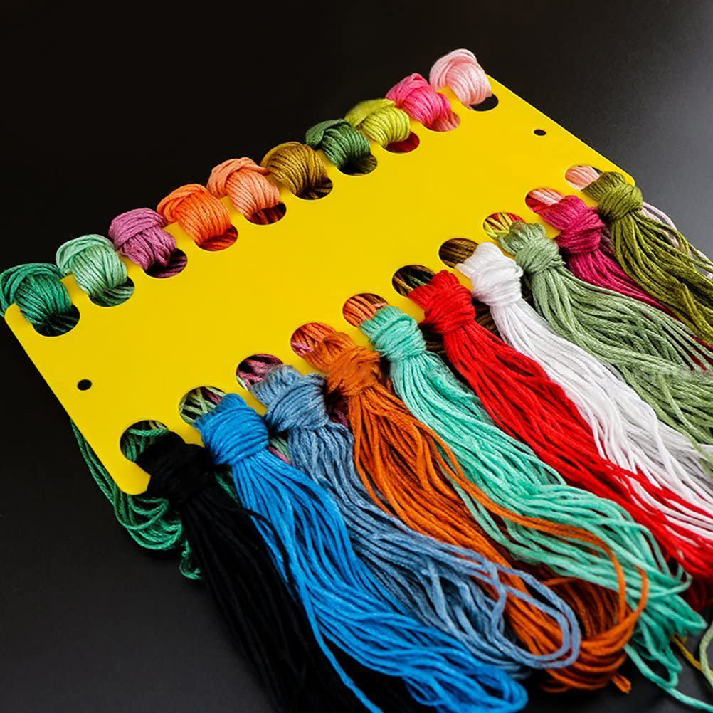 Pssopp 20PCS Embroidery Floss Organizer Cross Stitch Thread Holder Thread  Organiser Cards Holder with Digital Sign
