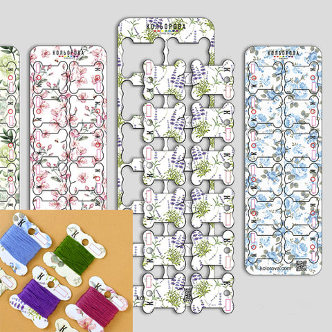 Floral Cardboard Bobbins, pack of 4 From YarnTree