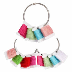 2" Organizer Split Rings Pack of Six for Floss Bobbins By Artful Needleworker and DMC Number Stickers
