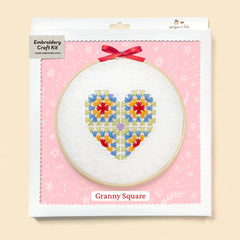 GRANNY SQUARE HEART EMBROIDERY KIT By Penguin & Fish Embroidery