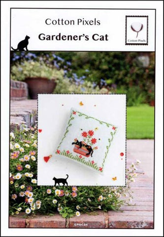 Gardener's Cat by Cotton Pixels Counted Cross Stitch Pattern