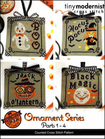 Halloween Spooktacular Ornament Series Parts 1-4 By The Tiny Modernist Counted Cross Stitch Pattern