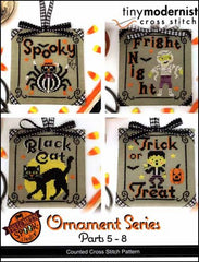 Halloween Spooktacular Ornament Series Parts 5-8 By The Tiny Modernist Counted Cross Stitch Pattern