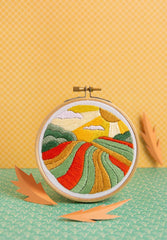 Harvest Time Mini Embroidery Kit  Complete Craft Kit For Beginners From Hawthorn Handmade