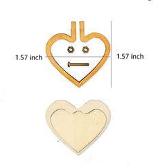 Heart Shaped Mini Wood Embroidery Hoop Pendant Ornament Decoration-1.57 inch diameter
