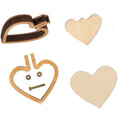 Heart Shaped Mini Wood Embroidery Hoop Pendant Ornament Decoration-1.57 inch diameter
