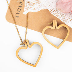 Heart Shaped Mini Wood Embroidery Hoop Pendant Ornament Decoration-1.57 inch diameter