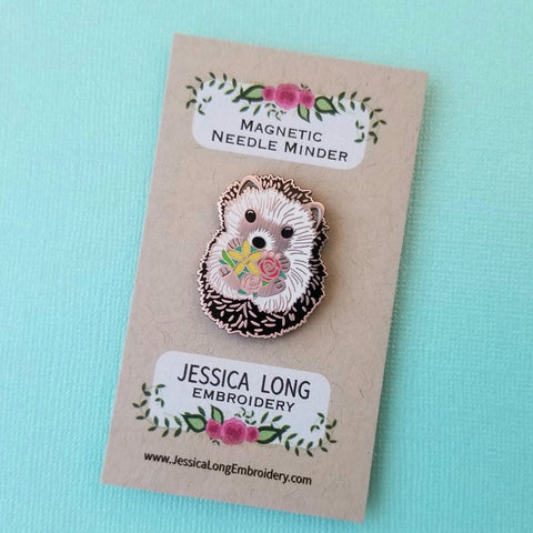 HEDGEHOG ENAMEL NEEDLE MINDER By Jessica Long Embroidery