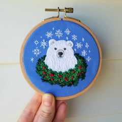 Holiday Bear Beginner Embroidery Kit By Jessica Long Embroidery