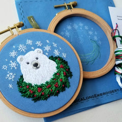 Holiday Bear Beginner Embroidery Kit By Jessica Long Embroidery