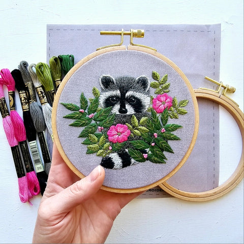 Raccoon Embroidery Kit By Jessica Long Embroidery
