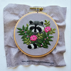 Raccoon Embroidery Kit By Jessica Long Embroidery