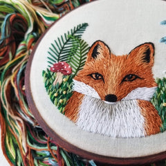 Red Fox Embroidery Kit By Jessica Long Embroidery