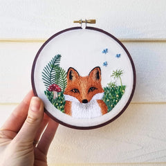 Red Fox Embroidery Kit By Jessica Long Embroidery
