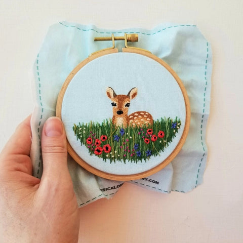 Wildflower Fawn Beginner Needlepoint Kit By Jessica Long Embroidery