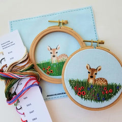 Wildflower Fawn Beginner Needlepoint Kit By Jessica Long Embroidery