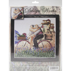 Just Married (14 Count) by Design Works Counted Cross Stitch Kit 14" by 14 "