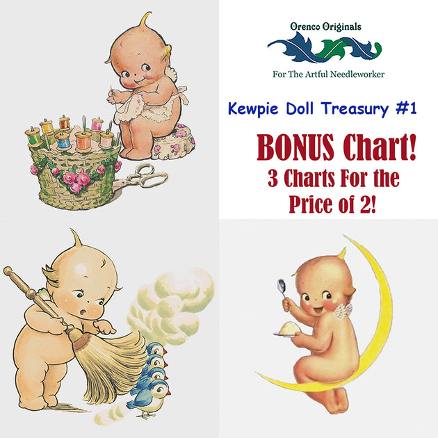 Kewpie Doll Deluxe Treasury # 1-Three Counted Cross Stitch Patterns Ch ...