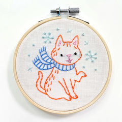 SNOWFLAKE KITTY EMBROIDERY KIT By Penguin & Fish Embroidery