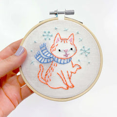 SNOWFLAKE KITTY EMBROIDERY KIT By Penguin & Fish Embroidery