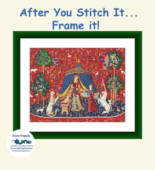 Desire Panel from the Lady and The Unicorn Tapestries - Detail Counted Cross Stitch Pattern DIGITAL DOWNLOAD