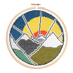 Mountain Adventure Cross Stitch Kit  Beginner Craft Kit From Hawthorn Handmade