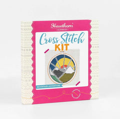 Mountain Adventure Cross Stitch Kit  Beginner Craft Kit From Hawthorn Handmade