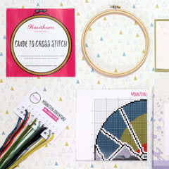 Mountain Adventure Cross Stitch Kit  Beginner Craft Kit From Hawthorn Handmade