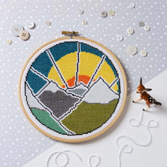 Mountain Adventure Cross Stitch Kit  Beginner Craft Kit From Hawthorn Handmade