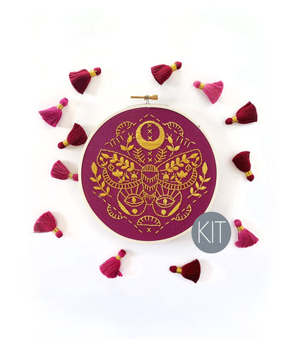 MYSTIC MOTH EMBROIDERY KIT By Rikrack Embroidery
