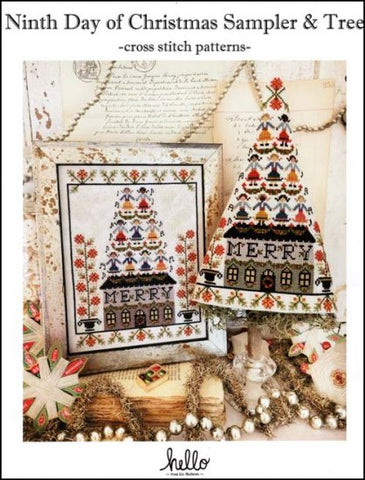 Ninth Day Of Christmas Sampler and Tree by Hello by Liz Mathews Counted Cross Stitch Pattern