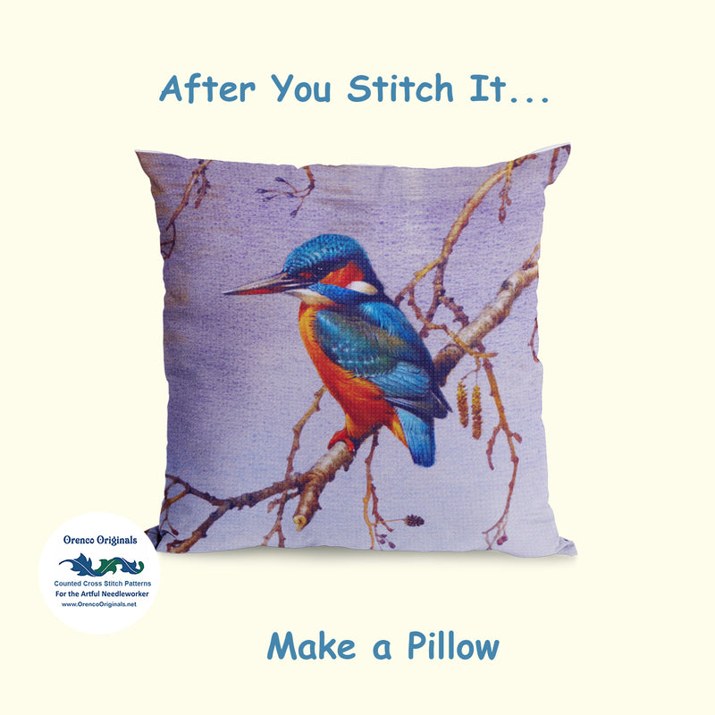 Bluetit Birds on Ivy by Naturalist Archibald Thorburn Counted Cross Stitch Pattern DIGITAL DOWNLOAD