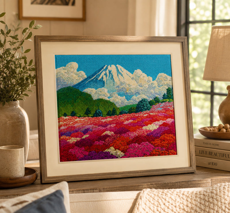 画材 kawa Azalea Garden Mount Fuji Detail by Japanese artist Kawase Hasui