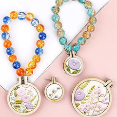 Mini Wood Embroidery Hoop Pendant Ornament Decoration-1.6 inch diameter